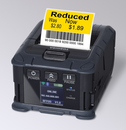 Toshiba B-FP2D 200dpi 2inch Wide Mobile Printer - Bluetooth