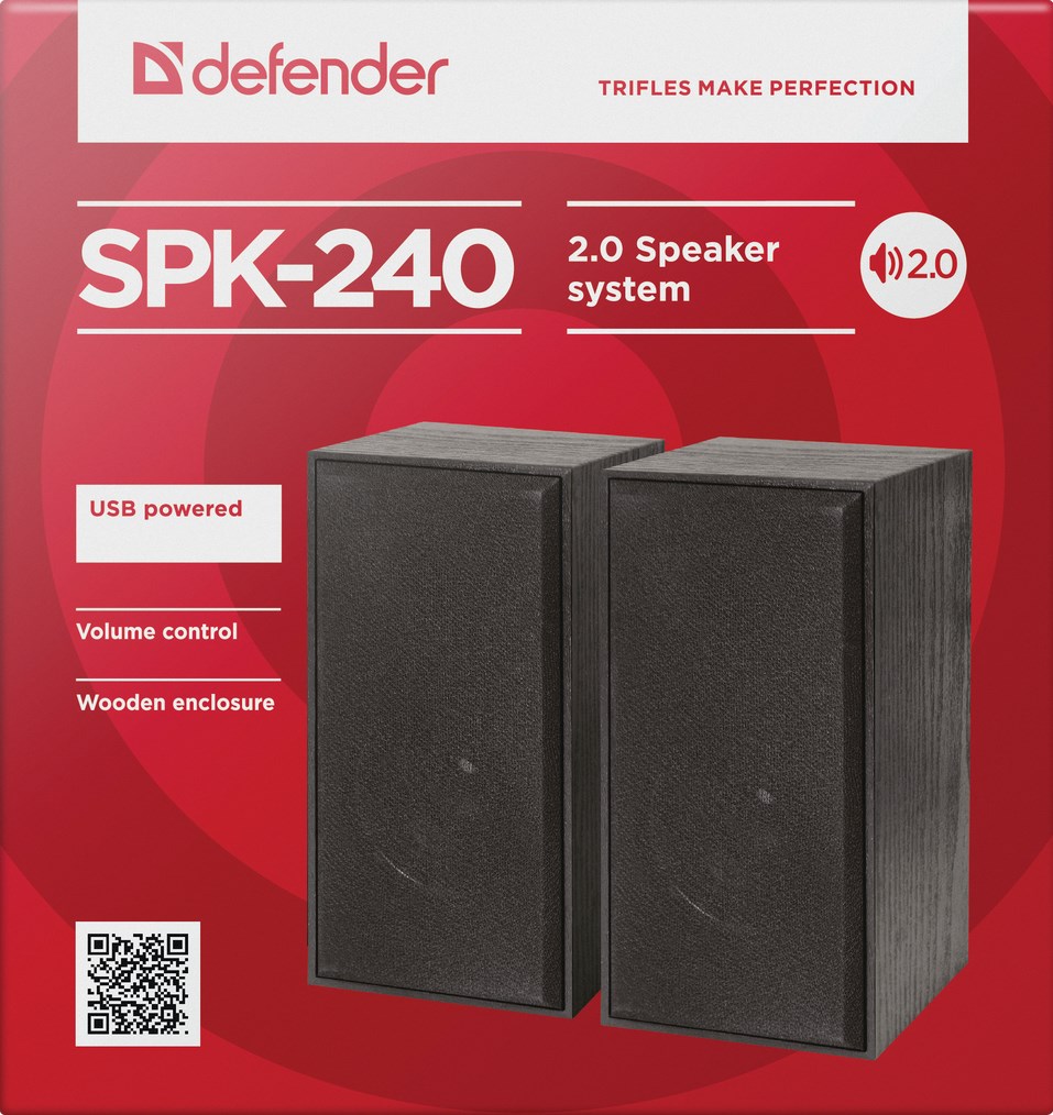 DFN Defender SPK-240 loudspeaker Black Wired 6 W