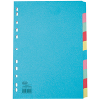 Elba 10-Part Card Divider A4 Extra Wide Assorted 400007242
