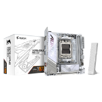 GIGABYTE X870I AORUS PRO ICE Motherboard - Supports AMD Ryzen 9000 Series CPUs, 8+2+1 phases VRM, up to 8400MHz DDR5 (OC), 1xPCIe 5.0 M.2 + 1xPCIe 4.0 M.2, WI-FI 7, 2,5GbE LAN, USB 4