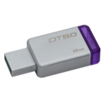 Kingston Technology DataTraveler 50 8GB 8GB USB 3.0 (3.1 Gen 1) Type-A Purple,Silver USB flash drive