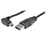 Tripp Lite UR030-003-RAB Universal Reversible USB 2.0 Cable (Reversible A to Right-Angle 5Pin Mini B M/M), 3 ft. (0.91 m)