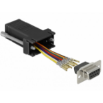 DeLOCK 66165 tussenstuk voor kabels Sub-D 9 pin Rj-45 Zwart, Roestvrijstaal
