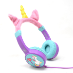 NECNON AUDIFONOS ON-EAR ALAMBRICOS KIDS VOLUMEN SEGURO A 95DB 3.5 MML SALIDA AUDIO 3.5MML HIPOALARGENICO NO TOXICO UNICORN LILA -