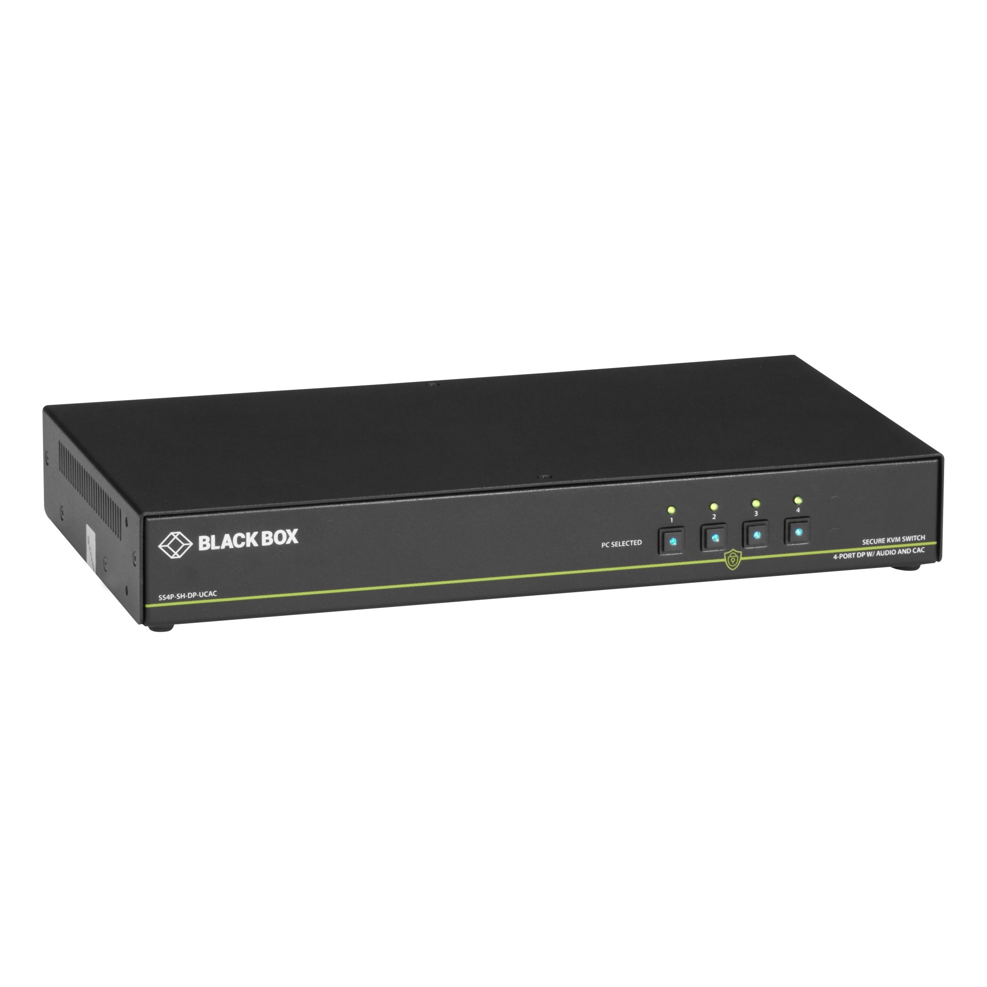SS4P-SH-DVI-UCAC BLACK BOX SECURE KVM SWITCH, NIAP 3.0 CERTIFIED, 4 PORT, SINGLE-MONITOR, DVI-I, PS2, USB,