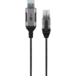 Goobay 74399 cable gender changer USB 3.0 type A RJ45 Black, Silver