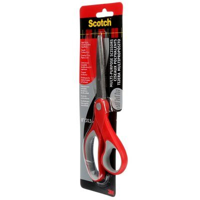 Scotch 1428 stationery/craft scissors Universal Straight cut Grey, Red, Stainless steel
