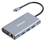 BRobotix 6001202 base para laptop o replicador de puertos Alámbrico USB 3.2 Gen 1 (3.1 Gen 1) Type-C Negro, Plata