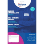Avery L4782-20 75 x 40mm Self Adhesive Silk Name Badges 20 Sheets - 12 Labels per Sheet