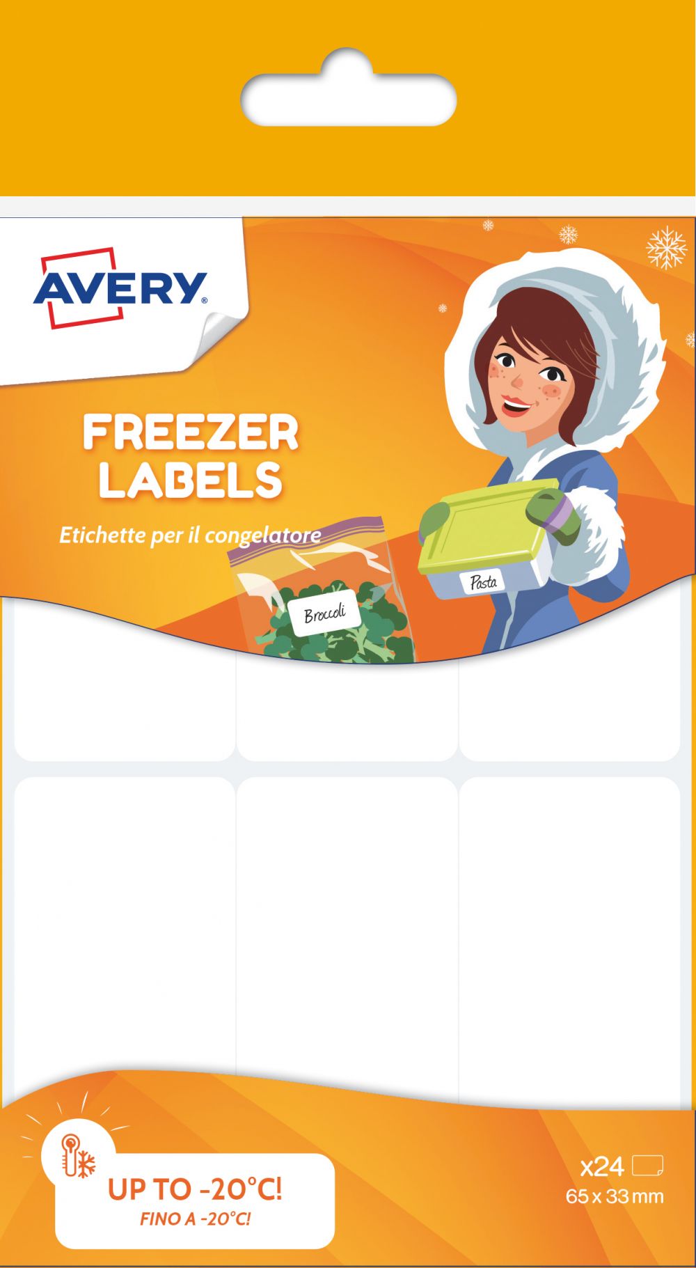 Avery CONG24 63.5 mm x 33 mm freezer-proof Labels 35309J