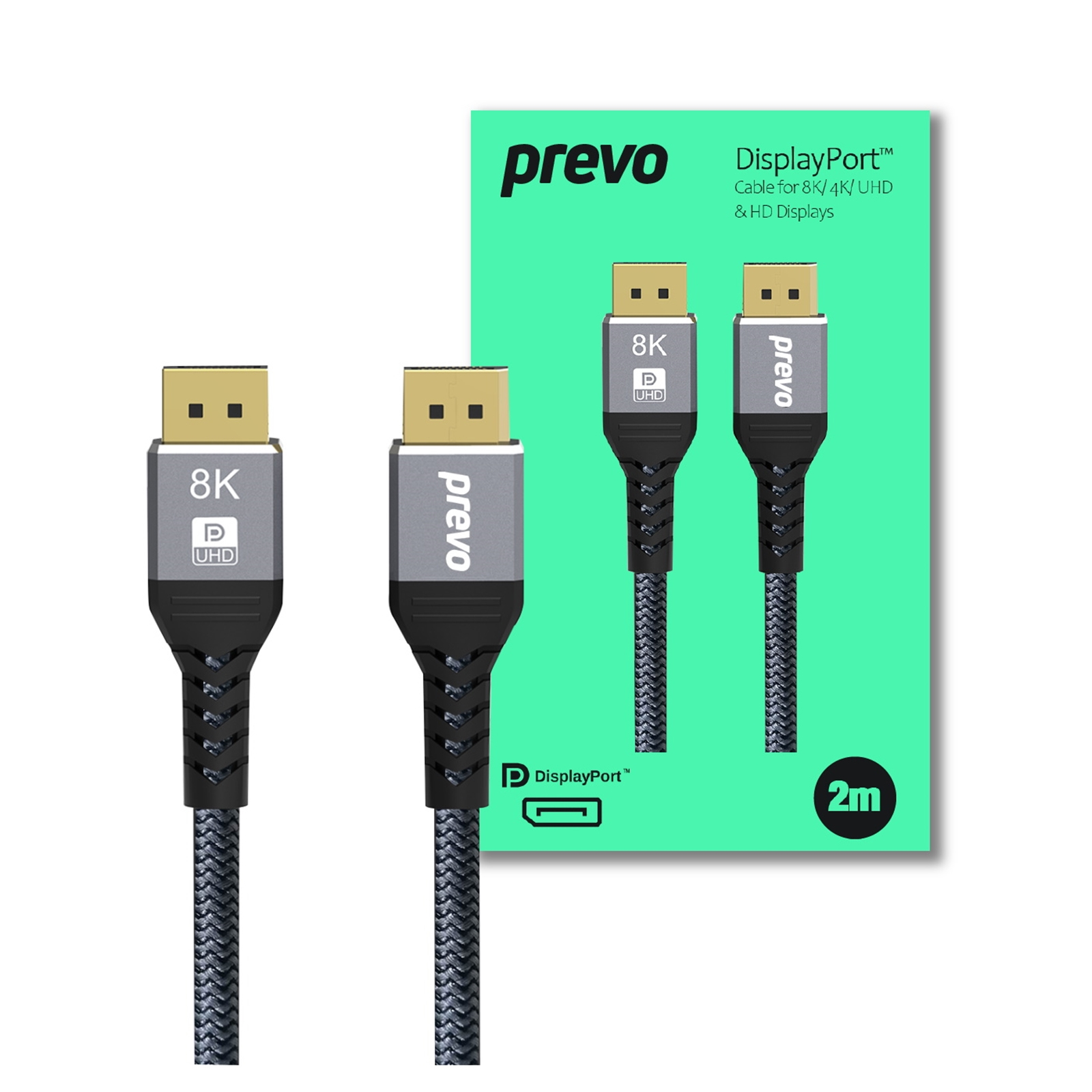 Image of PREVO DP14-2M DisplayPort cable Black