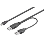 Microconnect USBAAB06 USB cable USB 2.0 0.6 m Mini-USB B USB A Black