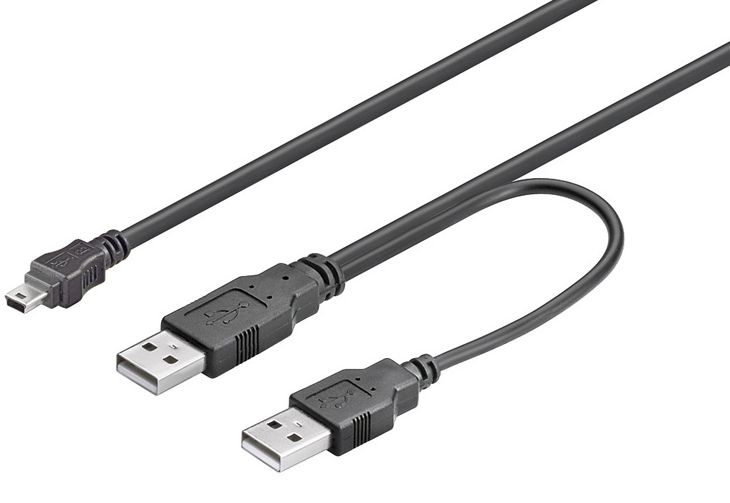 Microconnect USBAAB06 USB cable USB 2.0 0.6 m Mini-USB B USB A Black