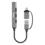 Port Designs 900160 interface hub USB Type-C 5000 Mbit/s Silver