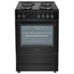 electriQ 60cm Electric Cooker with Sealed Plate Hob - Black