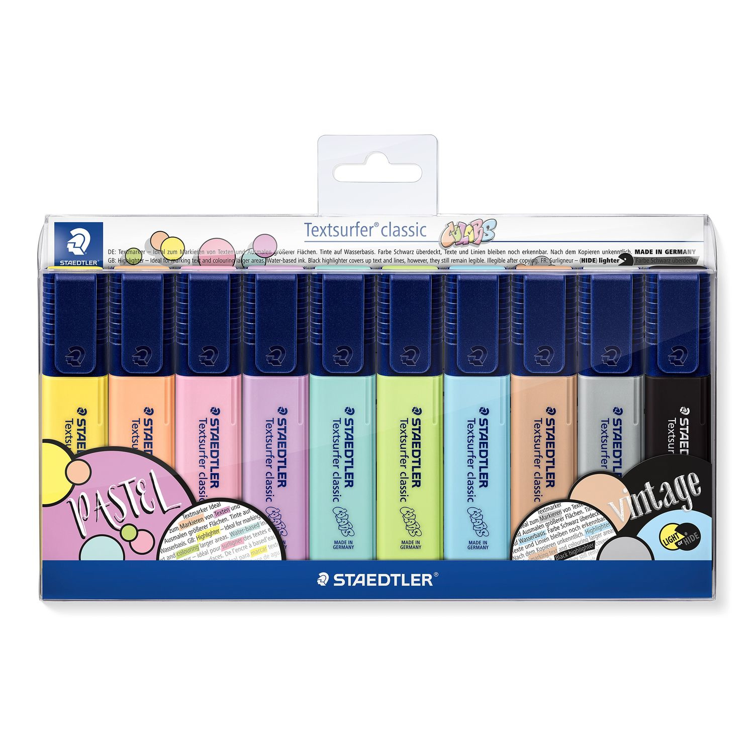 Image of Staedtler 364 C marker 10 pc(s) Chisel tip Black, Brown, Light...