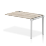 Dynamic Impulse Single Row Bench Desk Extension Kit W1200 x D800 x H730mm Grey Oak Finish Silver Frame - IB00353 DD