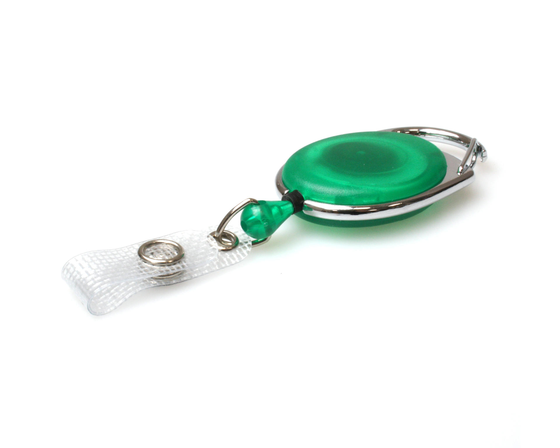 Image of Digital ID Green Translucent Carabiner Card Reels with Reinforced...