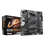 GIGABYTE B550M DS3H AC Motherboard - AMD Ryzen 5000 CPUs, 5+3 Phases VRM, up to 4733MHz DDR4, 1xPCIe 4.0 + 1xPCIe 3.0 M.2, Wi-Fi 5, 1GbE LAN, USB 3.2 Gen 1