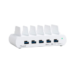 Just You PC Oxhorn PoverDelivery150W 5 Port (A+C) Fast Charging Dock with build-in rack5 Port USB-A USB-C PD3.0 QC4.0 PPS 100-240V AC input White