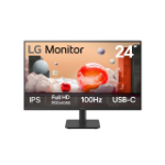 LG 24' IPS Full HD Monitor, 1920x1080, 3-side borderless design, 100 Hz, USB‑C (65W PD), Reader Mode & Flicker Safe, tilt adjustable