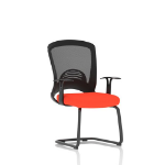 Dynamic Astro Mesh Back Visitor Cantilever Leg Bespoke Fabric Seat Tabasco Orange - KCUP2014 DD