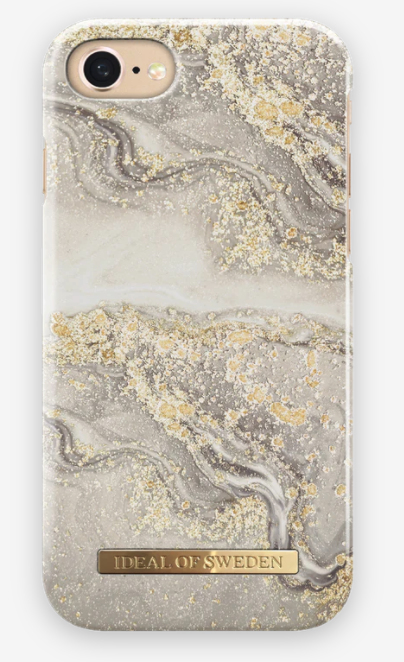 iDeal of Sweden Sparkle Greige Marble mobile phone case 11.9 cm (4.7") Cover Grey, Yellow