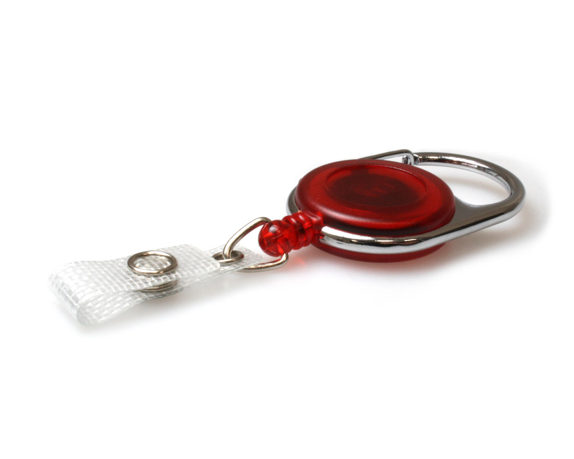 Image of Digital ID Red Translucent Carabiner Card Reels with 19mm Recess...