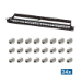 LogiLink Modular 24-port Cat.6A keystone panel, 19"/1U, black, EconLine