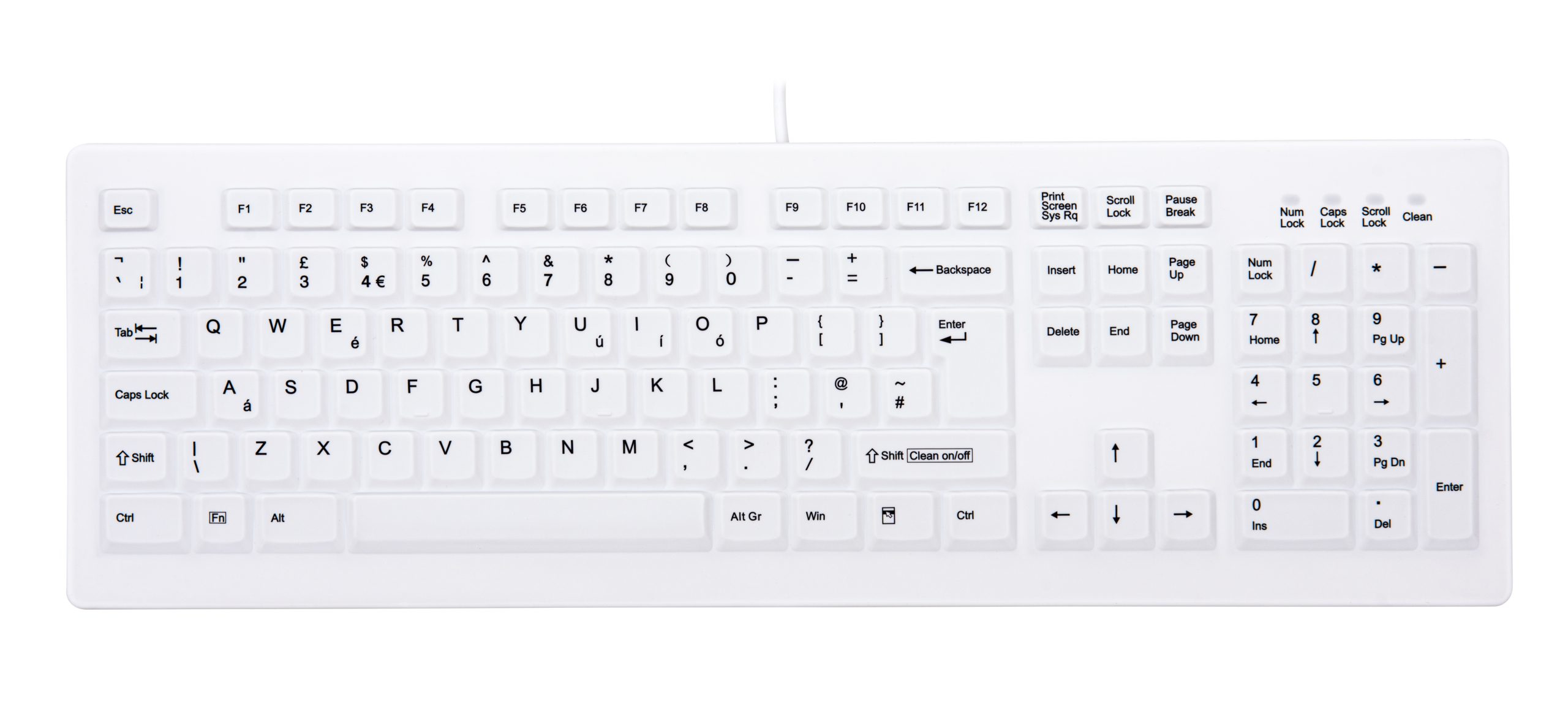Image of CHERRY AK-C8100F-U1-W/UK keyboard USB QWERTY UK English White