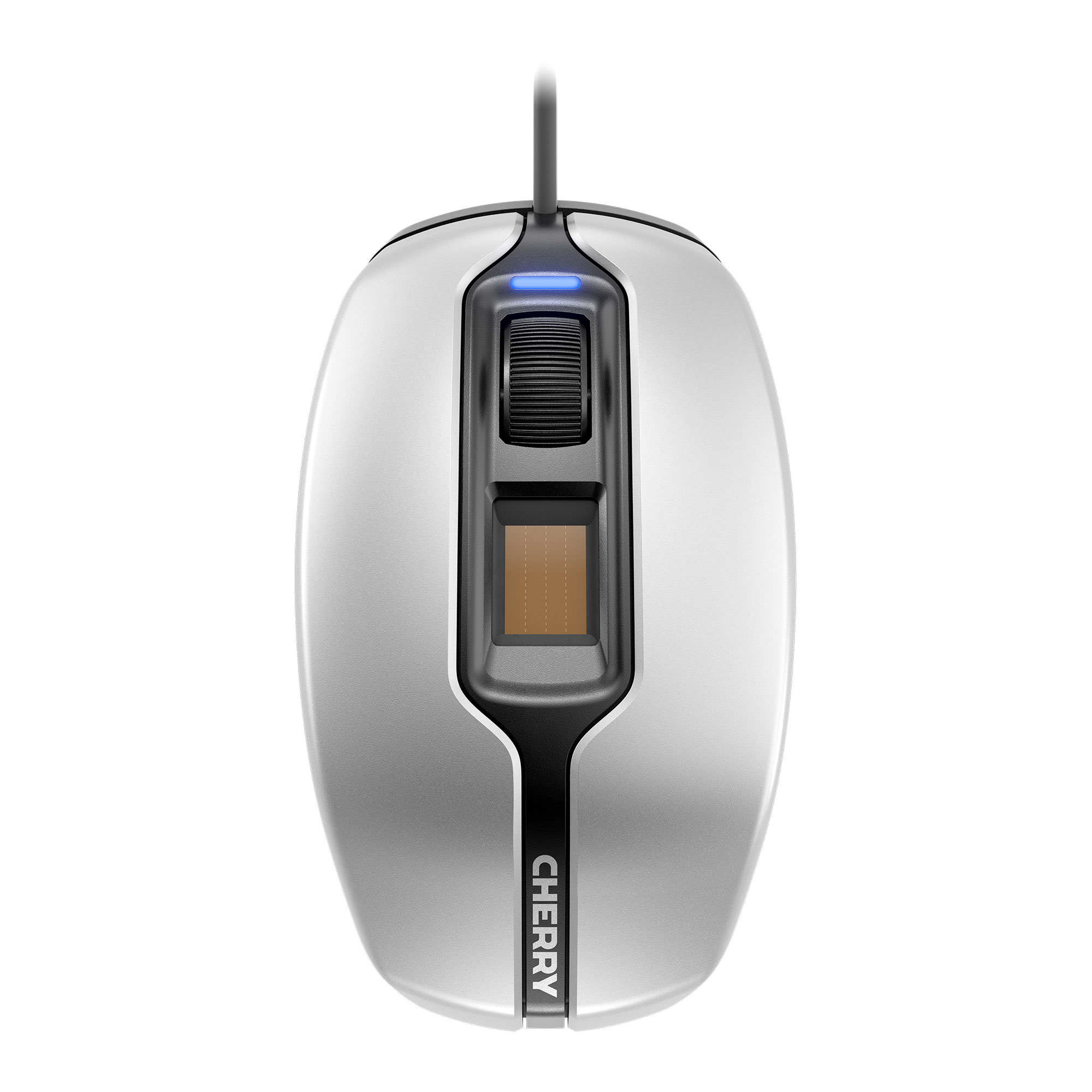 Image of CHERRY MC 4900 Corded Fingerprint Mouse, Silver/Black, USB