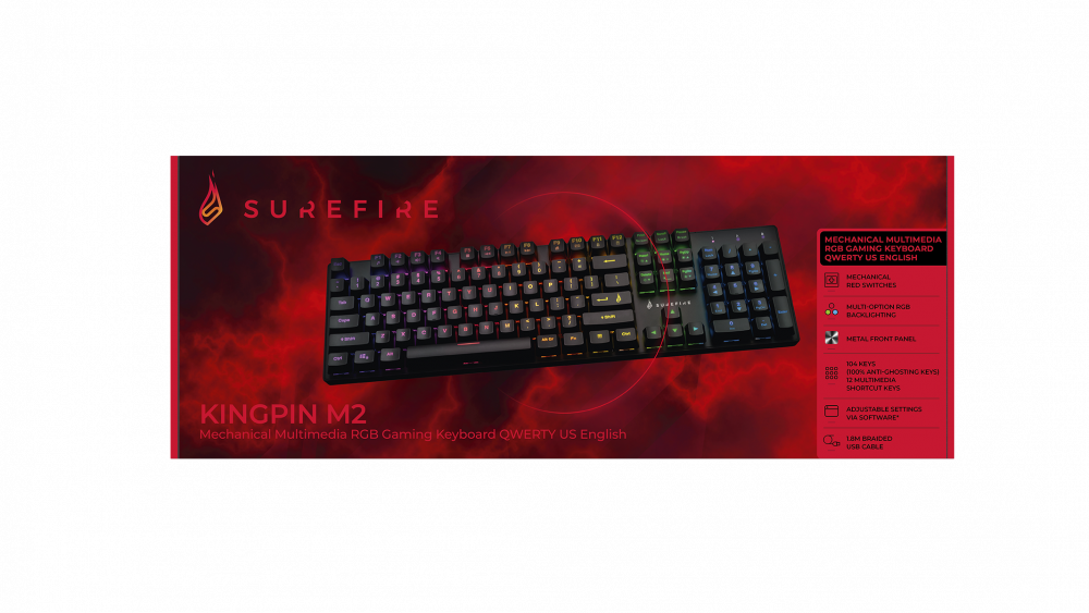 Image of Verbatim SureFire KingPin M2 Mechanical Multimedia RGB GamingKeyboard