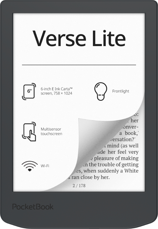 PocketBook Verse Lite e-book reader Touchscreen 8 GB Wi-Fi Grey