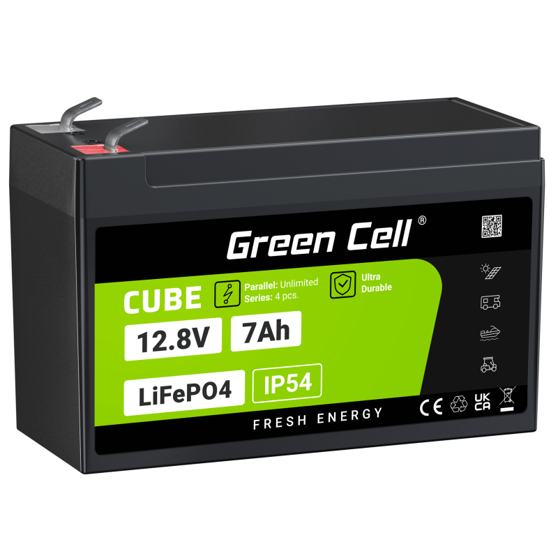 EU Product - CUBE 7Ah 12.8V LiFePO4 Battery for UPS & Monitoring