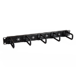 StarTech.com 1U 19" Cable Management Organizer - D Ring Hook Network/Server Rack Cord Manager - Data Center Horizontal Wire Panel with Passthrough Holes w/Mounting HW - EIA/ECA-310-E