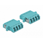 DeLOCK Optical Fiber Coupler LC Quad female to LC Quad female Multi-mode 2 pieces light blue