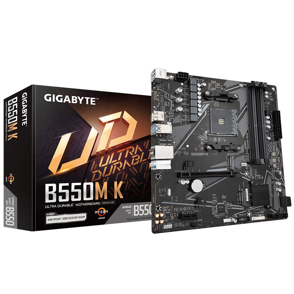Image of Gigabyte B550M K 1.0 motherboard AMD B550 Socket AM4 micro ATX