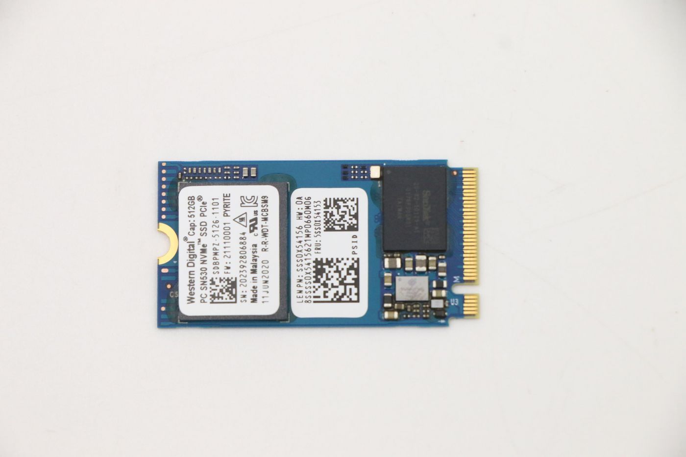 Image of Lenovo WD SN530 512G PCIe 2242 SSD - Approx 1-3 working day lead.