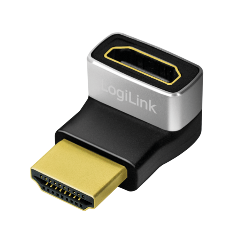 LogiLink HDMI adapter, A/M to A/F, 270� angled, 8K/60 Hz, black/grey