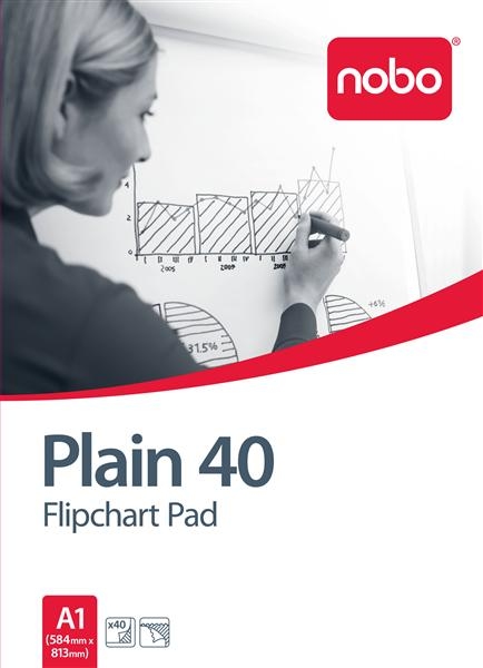 Nobo Flipchart Pad Plain 580x810mm 40 Sheets
