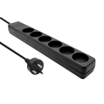 Microconnect MC-GRU0603DKB power extension 3 m 6 AC outlet(s) Indoor Black