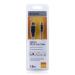 Belkin USB 2.0 A/Mini USB B, 1.8m USB cable 70.9" (1.8 m) USB A Mini-USB B Black