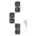 LogiLink Outlet Strip, 5 safety sockets, snake-shaped, white/black