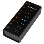 StarTech.com USB 3.0-hubb med 7 portar - 5Gbps - skrivbords- eller väggmonterbart metallkabinett
