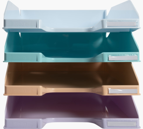 Image of Exacompta Aquarel Combo Midi Letter Tray Set