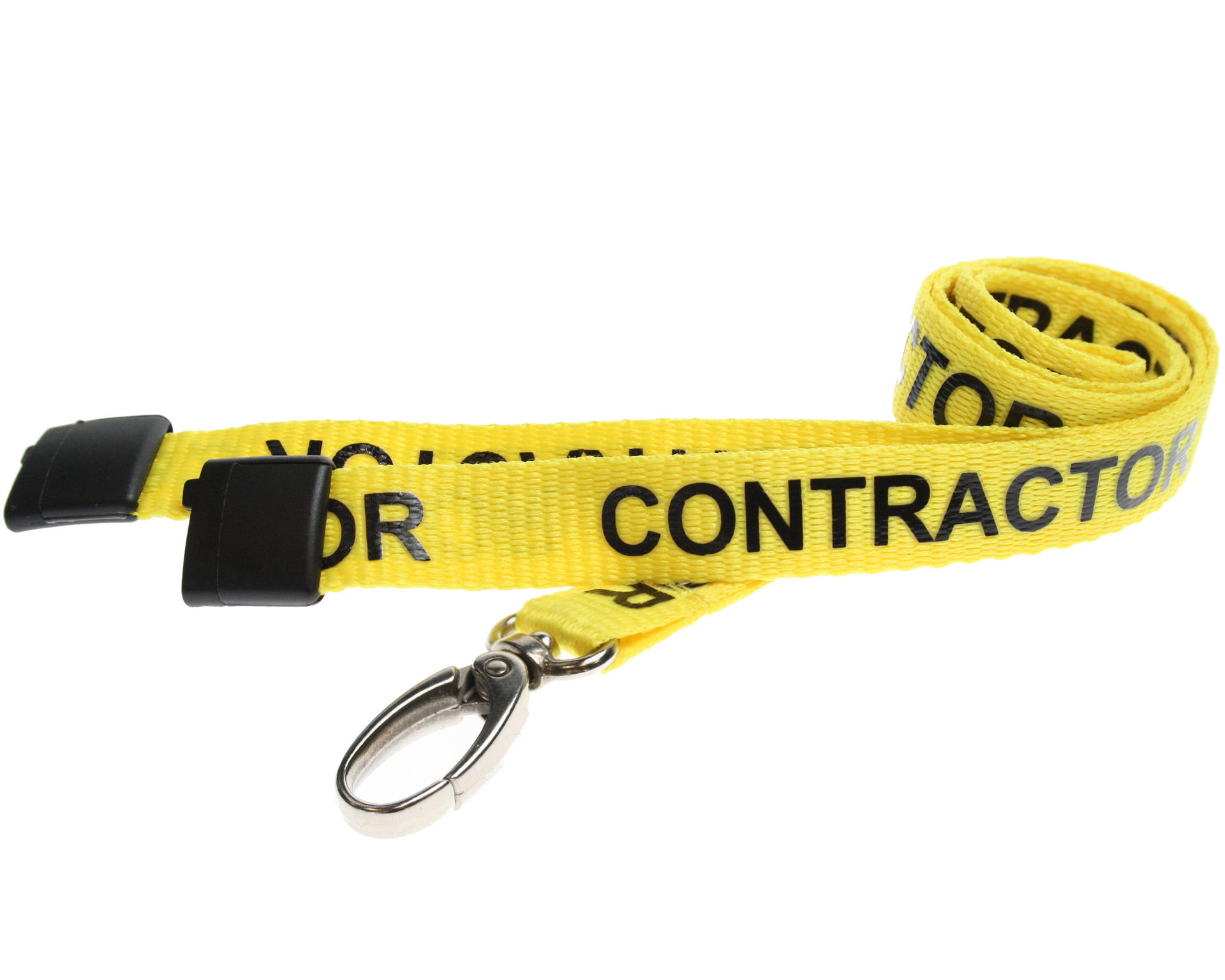 Image of Digital ID 15mm Recycled Yellow Contractor Lanyards with Metal...