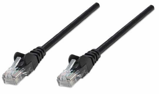 Photos - Cable (video, audio, USB) INTELLINET Network Patch Cable, Cat5e, 10m, Black, CCA, U/UTP, PVC, RJ 345 