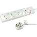 Cables Direct RB-02-4GANGSWD surge protector White 4 AC outlet(s) 2 m