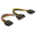 DeLOCK Cable Power SATA 15pin > 2x SATA HDD – straight 0.15 m