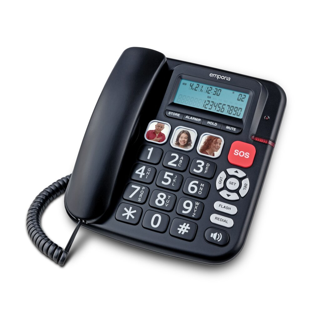 Emporia KFT Amplified Big Button Corded Phone - Black